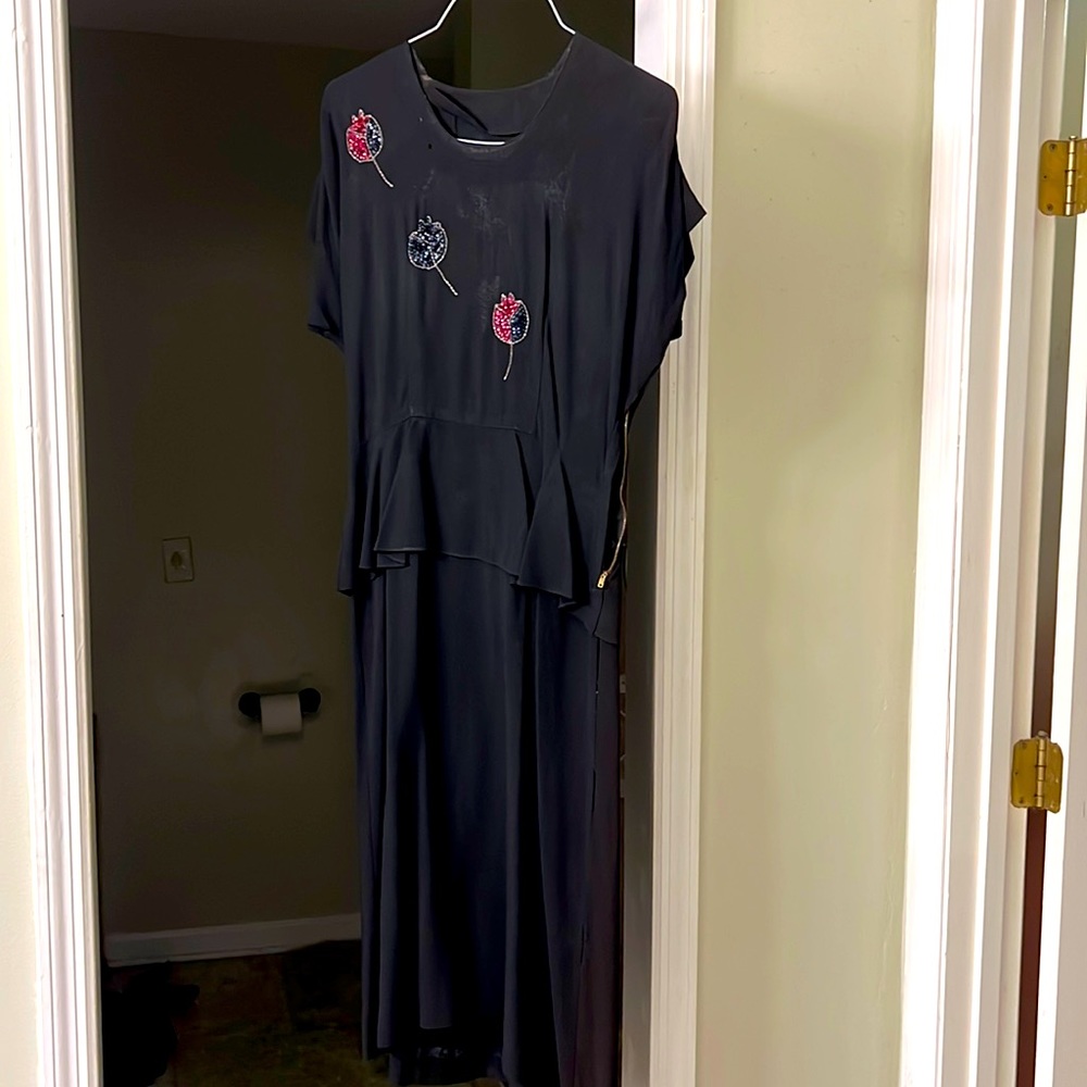 Vintage 1930s black dress.